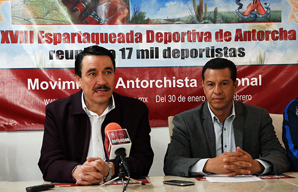 Espartaqueada Deportiva de Antorcha  reunirá a más de 17 mil deportistas
