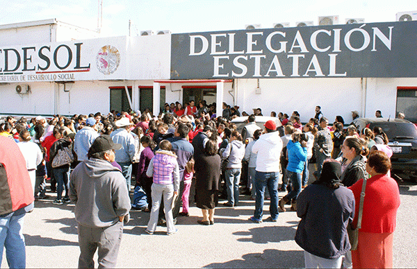 Antorchistas de Tamaulipas se manifiestan en Prospera