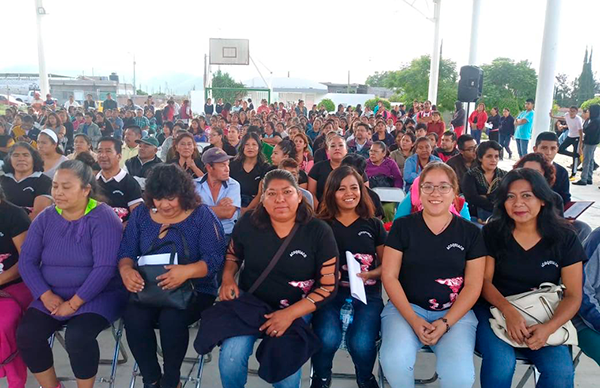 Logra Antorcha techado para bachillerato de San Pedro Acoquiaco