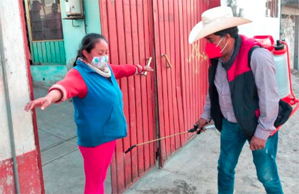Continúan acciones de sanitización en comunidades de Joquicingo