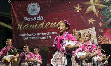 Celebran posada navideña 2021 en barrio Santa Elena