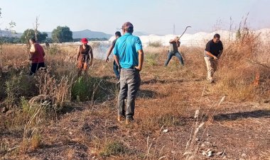 Trabajo en equipo para tener espacios limpios: antorchistas de Tangancícuaro