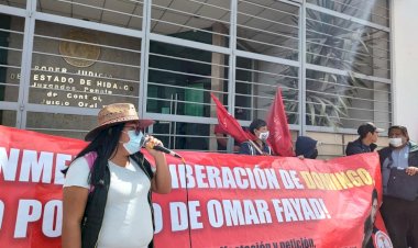 Hidalguenses se manifiestan para exigir la libertad de Domingo Ortega Butrón
