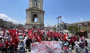 En Hidalgo, antorchistas exigen justicia por líderes asesinados en Guerrero