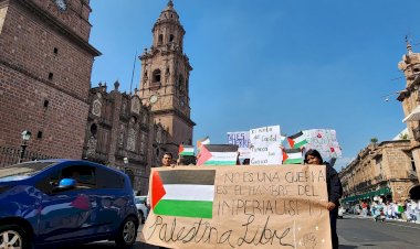 Michoacanos exigen alto al genocidio de Israel contra Palestina