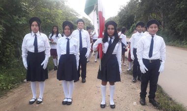 Escuelas antorchistas de Chetumal, conmemoran 113 aniversario de la revolución mexicana