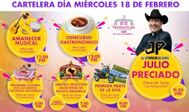 Cartelera del día miércoles 18 de febrero